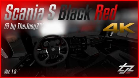Интерьер V8 Black Red для Scania S 2016
