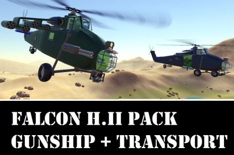 Falcon H.II Gunship + Transport Helicopter Pack [Re-mastered]