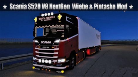 Scania S520 V8 Wiebe&Pintaske + Trailer