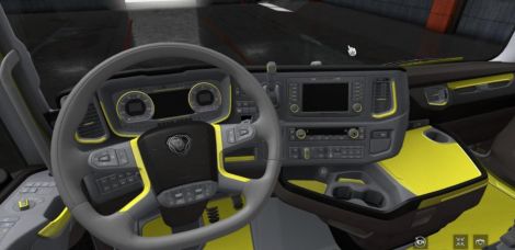 Scania S and R 2016 Grey Yellow Interior