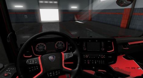 Black and Red Interior for Scania S & R 2016